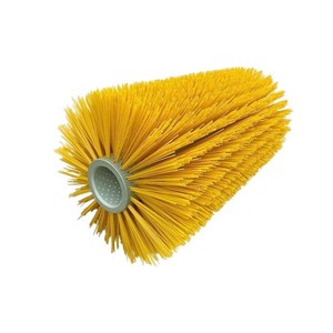 Brosse de nettoyage pour vaches laitières, ronde jaune, 22 cm de large, avec manche en alliage d'aluminium, pour le nettoyage et l'élimination de la poussière, massage des bovins - Product Image 4