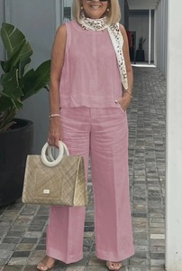 <span class=keywords><strong>Traje</strong></span> <span class=keywords><strong>de</strong></span> Verano 2026, Nuevo Estilo, Sin Mangas, Color Sólido, Algodón y <span class=keywords><strong>Lino</strong></span> - Product Image 6