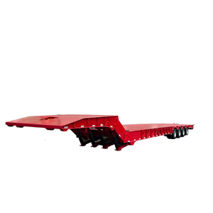 Hongsen 4 차축 120 톤 전면 적재 유압 구즈넥 세미 트레일러 낮은 침대 대형 장비 운송 사용 - Product Image 1