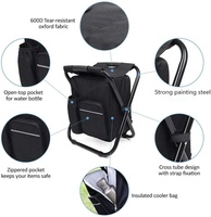 Tenue de conservation de la chaleur personnalisée, sac glacière portable pliable avec chaise, pour le camping, la plage, la randonnée