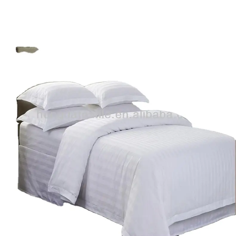 100% хлопок, Белое Атласное Полосатое постельное белье для отеля, оптовая продажа, сделано в Китае