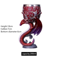 Tasses en résine en gros D01 Tasse de fantaisie de dragon médiéval Viking Gobelet de démon de l'enfer Collection pour la décoration de bar