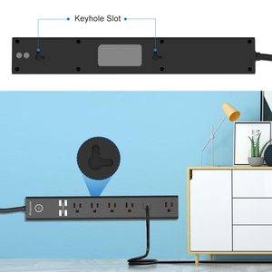 Hardwired điện dải bảo vệ tăng chúng tôi cắm tiết kiệm năng lượng dây phẳng bàn thanh điện tùy chỉnh thông minh mở rộng ổ cắm 6 cách 4ft - Product Image 6