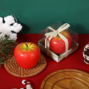 Coffret cadeau promotionnel de petites bougies sans fumée en forme de pomme, parfumées aux fruits rouges, pour la décoration des fêtes de fin d'année - Product Image 4