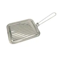 Stainless Steel Italian Argentinean Japanese Style Folding Kitchen Grill Stovetop Bread Baker Toaster for Small Kitchens