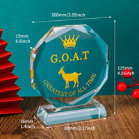 Trophée en verre en forme de chèvre pour adultes, destiné aux champions, aux vainqueurs, pour le sport, le bureau et les cadeaux