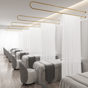 Salone di bellezza ferro arte a forma di U isolamento tenda supporto bar in metallo salone salone di bellezza metallo divisori aste per <span class=keywords><strong>tende</strong></span> - Product Image 1