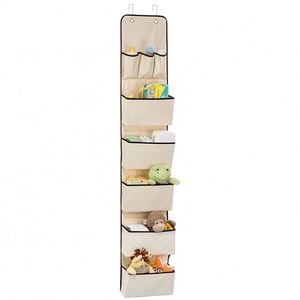 8-Pocket Foldable Over-the-Door Metal Steel Fabric Eco-Friendly Modern Bathroom Cabinet Organizer Wall Storage <b>Clothes</b> Bag - Product Image 1