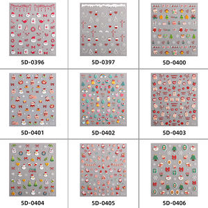 Pegatinas de Uñas <span class=keywords><strong>con</strong></span> Diseño Navideño en 5D, Adhesivos de Uñas <span class=keywords><strong>con</strong></span> Temática de Santa Claus y Galleta de Jengibre, Seguros y Ecológicos para <span class=keywords><strong>Manicura</strong></span> DIY - Product Image 6