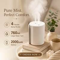 Mini humidificateur Portable Rechargeable par Nano USB, humidificateur hydratant à brume fraîche avec veilleuse