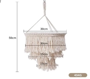 Saldi diretti in fabbrica <span class=keywords><strong>paralume</strong></span> in <span class=keywords><strong>corda</strong></span> di cotone nordico stile bohémien casa morbida decorazione <span class=keywords><strong>paralume</strong></span> - Product Image 2