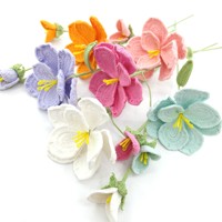 Nouvelles fleurs de Platycodon Grandiflorus faites à la main au crochet pour la décoration de vase à domicile, cadeau personnalisé, ornements floraux faits à la main
