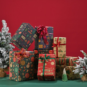 Papier d'emballage cadeau personnalisé avec logo en tissu Décorations de Noël Emballage en rouleau de papier pour fleurs - Product Image 2