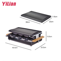 Elektrischer Stahl-Raclette-Grill mit Antihaftbeschichtung 1200W
