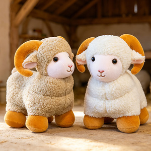 Peluche <span class=keywords><strong>de</strong></span> chèvre simulée sur mesure, adorable petite poupée chèvre, chèvre du zodiaque, poupée en tissu pour enfants, cadeau d'anniversaire - Product Image 5