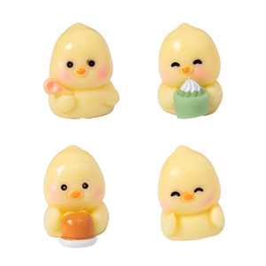Mini figurine de poussin de dessin animé en résine, ornement de bureau, accessoires de décoration mignons sur le thème des desserts - Product Image 5