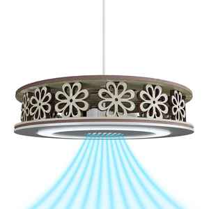 Modern 13 inch invisible <b>ceiling</b> fan BLDC motor LED <b>light</b> wood design energy saving side exhaust kitchen - Product Image 1