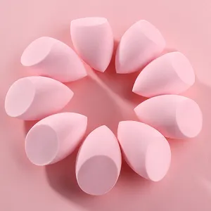Esponja de maquiagem látex beili, esponja rosa sem ângulo para maquiagem marshmallow, para aceitar