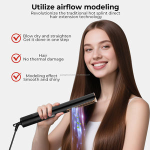 Fer à lisser électrique 2 en 1, <span class=keywords><strong>plancha</strong></span> cabello, avec souffleur d'air humide à sec, pour lisser et lisser les cheveux avec de l'air - Product Image 6