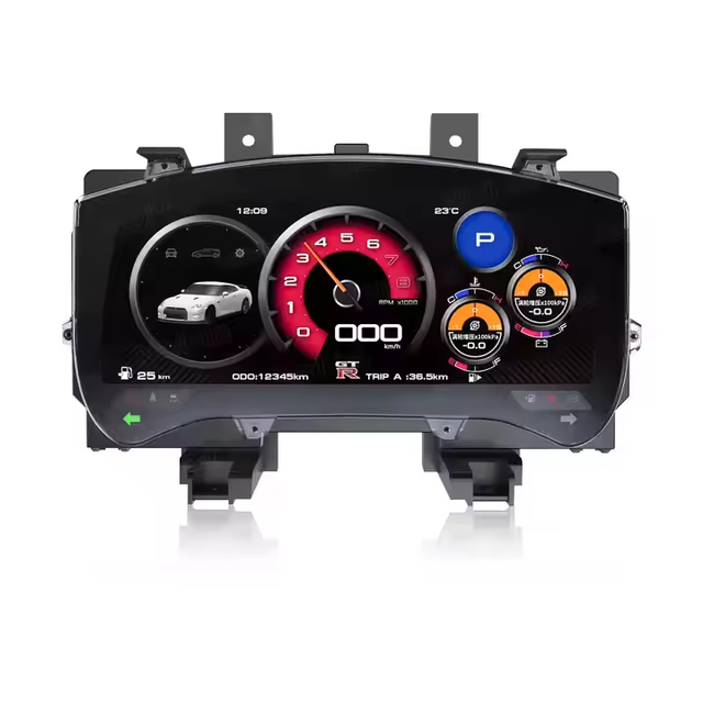 NaviHua Digital Cluster Car Speedometer Auto LCD Dashboard Auto Instrument for Nissan GTR 2011-2017 New Upgrade