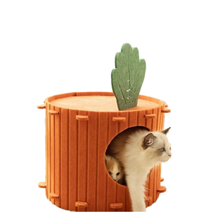 Mobilier pour animaux de compagnie PETDOM en forme de carotte, avec une grotte confortable en feutre pour animaux d'intérieur - Product Image 1