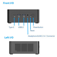 Mini PC JWIPC con CPU Intel Ultra5, Doble RAM, Doble Almacenamiento, SSD de 2.5 Pulgadas, Ultra Gaming SFF, Wifi 7, 2 HDMI, 2 Tipo C, IA