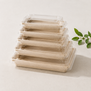 Boîte à sushi et charcuterie jetable écologique avec couvercle, contenants alimentaires robustes en papier kraft <span class=keywords><strong>pour</strong></span> traiteur, plats à <span class=keywords><strong>emporter</strong></span> et assiettes à sushi - Product Image 2
