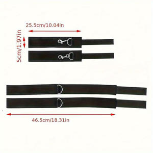BDSM Set pengekangan pengikatan dapat disesuaikan borgol pergelangan tangan ke paha SM pasangan dewasa mainan seks kamar tidur bermain hitam kualitas tinggi - Product Image 5