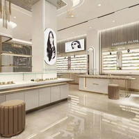 Vitrine d'exposition pour magasin d'optique, acier inoxydable, verre trempé, éclairage LED, design écologique, luxe, moderne, pour magasins de détail