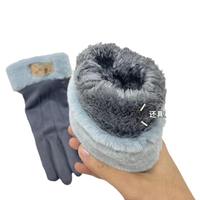 Gants chauds d'automne et d'hiver pour le cyclisme en plein air pour hommes et femmes, en velours arctique, technologie tactile, mitaines en coton pour adultes