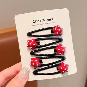 Pinza para el pelo de niña con diseño de lunares rojos, para flequillo o cabello suelto, pequeña, que no daña el cabello. - Product Image 6