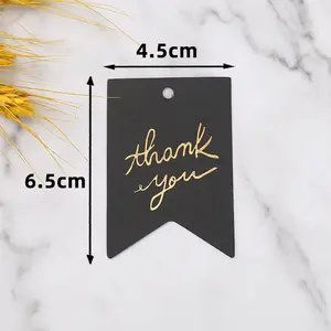 Free Sample Color Printing Thank You Card Luxury Gold Foil Hot Stamp Black Matte Thank You Cards For My Small Business