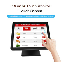 Écran tactile de kiosque de commande de restaurant de 19 pouces, panneau TN, 380 nits, montage VESA, écran tactile capacitif résistif POS
