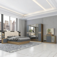Prix Économique Luxe Turc MDF Chambre Meubles Ensemble Rangement Laque Finition Design Moderne Hôtel Appartement Queen/Full/King Haut de Gamme