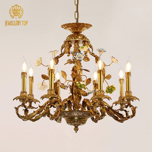 Bijouterie Laiton Or Éclairage Pour Mariage Branche Suspendue <span class=keywords><strong>Suspension</strong></span> <span class=keywords><strong>Luminaire</strong></span> Porcelaine Fleur <span class=keywords><strong>Plante</strong></span> Lustre - Product Image 3