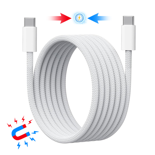 2024 New Usb-c to Usb-c 60w 3ft Fast Charging Magnetic Data Charger Type C Usb Cable for Iphone15 Series Cable