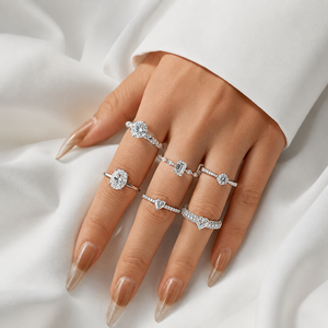 Shimmering High Jewelry 925 Sterling <b>Silver</b> Lab Grown Diamond Women 5A Zirconia <b>Eternity</b> Band Wedding Emerald Cut Stone <b>Rings</b> - Product Image 2