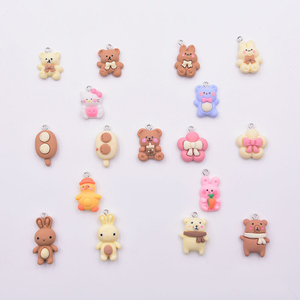 Bear Bunny Animal Resin Pendant <b>Charms</b> <b>for</b> Jewelry Making DIY Earrings Necklace <b>Bracelet</b> Handmade Keychain Accessories Colgantes - Product Image 2