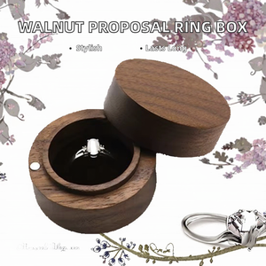 Boîte à alliances de luxe en bois d'acacia massif avec doublure en velours pour boucles d'oreilles et pendentifs - Product Image 2