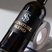 Etiquetas Adhesivas de Papel con Logotipo en Lámina Dorada Permanente, Impresión Personalizada Económica, para Botellas de Vino, con Estampado en Caliente UV, Resistentes al Agua