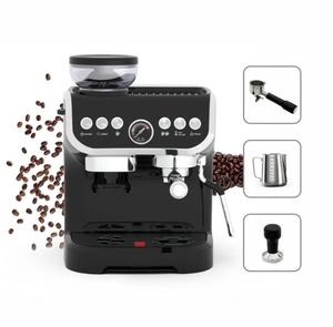 La cafetera italiana semiautomática móvil viene con molinillo, lo que permite la refinación del estilo italiano en una sola máquina. - Product Image 3