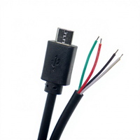 Câble USB Micro B V8 5 broches mâle vers fils nus à pigtail ouvert personnalisé