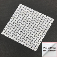 2MM Super Weiße Perlmutt-Mosaikfliesen mit Spaltdesign Selbstklebende Wasserfeste Innenwandfliesen für Badezimmer und Villa