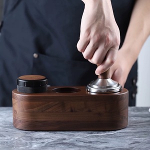 Wooden Coffee Tamper Holder Flat Minimalist Design Non Slip Handle Base For Espresso Making - Product Image 2