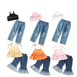 <span class=keywords><strong>Ensemble</strong></span> Filles Bébé Tout-Petit: Hauts en Coton et Pantalons en Jean Denim - Product Image 5