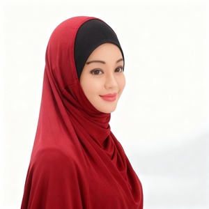 ฮิญาบผ้าชีฟองขาวดำคุณภาพสูงสำหรับผู้หญิงมุสลิมผ้าพันคอแฟชั่นเนื้อนุ่มน้ำหนักเบา - Product Image 3