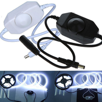 Gradateur LED 12V 2A 24W avec bouton, interrupteur de gradation en ligne marche/arrêt pour bande lumineuse LED monochrome