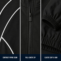 Ensemble veste et pantalon streetwear techwear noir pour homme, respirant, doublure en mesh solide, bande réfléchissante 3M, imperméable et coupe-vent
