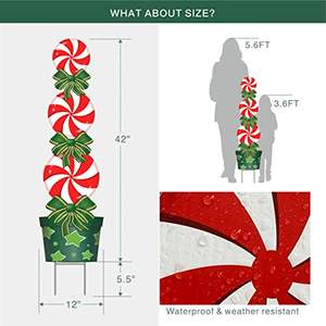 Décorations de Noël en plein air Xmas <span class=keywords><strong>Yard</strong></span> Stakes Signs Giant Holiday Decor Outdoor for Lawn Pathway Walkway Candyland Themed Party - Product Image 6