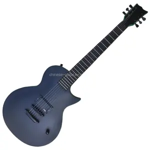 Flyoung – guitare électrique noire Matte, usine, guitares de haute qualité, reliure verte, guitare corporelle